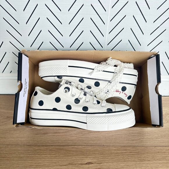 ❤️Chuck Taylor All Star Lift Platform Polka Dots 7.5 Women Shoes Sneaker A10689C - Picture 13 of 15